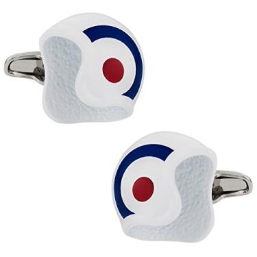 Imagem de Abotoaduras de capacete arredondadas com caixa de apresentação do papai da força aérea britânica Cracked Pepper
