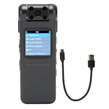 Imagem de Câmera corporal de Vomeko HD 1080p Mini Video Video Recorder, 16g Mini Câmera portátil, câmera magnética de clipe traseiro vestível, com lente rotativa de 180 graus