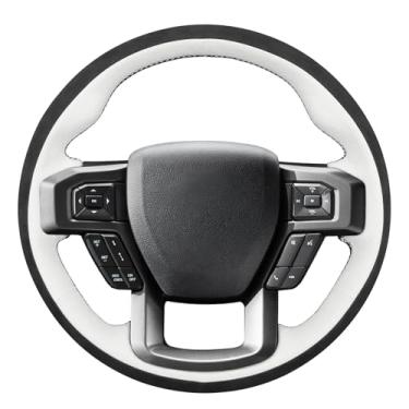 Imagem de MEWANT Capa para volante estilo 3D para Ford F150 F-150 com costura DIY para Ford F150 F-150 2015-2019, acessórios de volante para Ford F-150