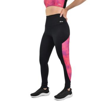 Imagem de Calça Legging Feminina Activitta Esportiva Poliamida Preto Fúcsia, GG