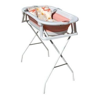 Imagem de Banheira Bubbly Pink/Branco  c/ Termômetro - Premium Baby