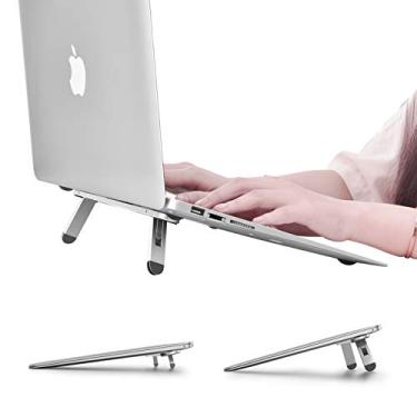 Imagem de nediea Suporte de laptop para mesa, suporte de resfriamento de laptop, elevador de teclado, elevador ergonômico para mesa, suporte de laptop compatível com MacBook Air Pro, Dell, com HP, mais laptops