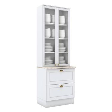 Imagem de Cristaleira Nova York Branco Hp Com Tampo Calcare - Henn