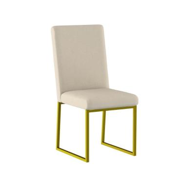 Imagem de Cadeira Para Mesa Jantar Com Base De Ferro Dourado - Balaqui Marsala