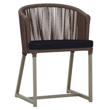 Imagem de Cadeira De Jantar Noronha Alumínio Fendi E12 Trama Original Marrom