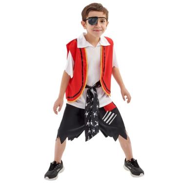 Imagem de Fantasia De Pirata Apholo Infantil Com Cinto E Tapa-olho Tamanho M
