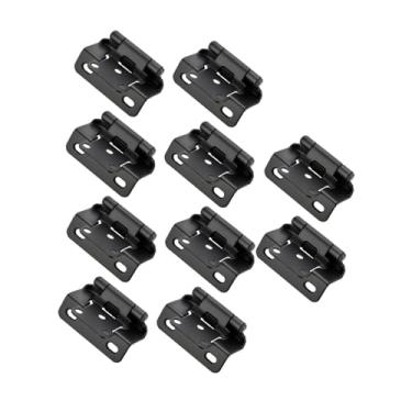 Imagem de IEUDNS 10 peças de dobradiças de armário com fechamento automático, 1/2 sobreposição, semi-envoltório doméstico, envoltório parcial para portas de armário, Preto