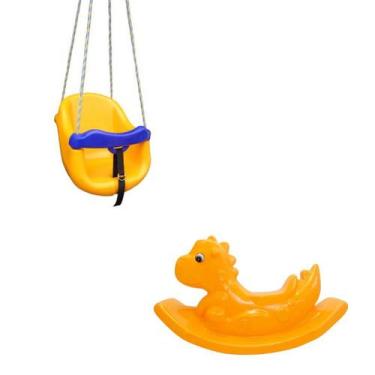 Imagem de Mega Kit Playground Infantil /  Gangorra Amarela - Balanço Amarelo com