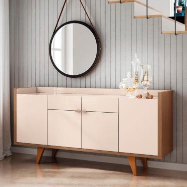 Imagem de Balcão Aparador Buffet 4 Portas Melodia Castanho-off - Hb Móveis