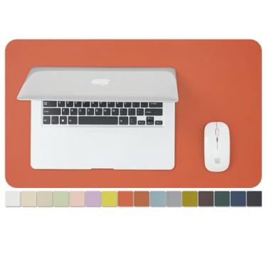 Imagem de Tapete de mesa de couro - Almofada de mesa de poliuretano antiderrapante pequena para escritório e casa - Organização de mesa e acessórios - Ideal para mouse pad grande e tapetes de mesa pequenos em