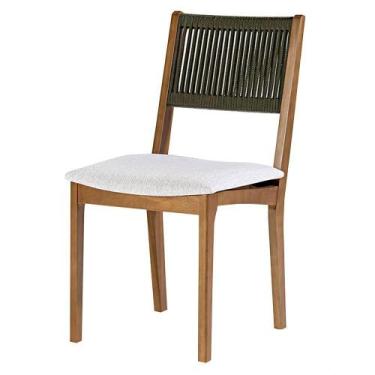 Imagem de Cadeira Tune Sem Braço Corda Verde Base Mel - 72508 - Sun House