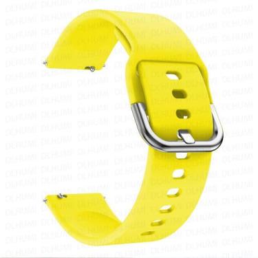 Imagem de Pulseira Amarelo de Silicone Fecho de Aço 20MM Compativel  Waatch3 Act