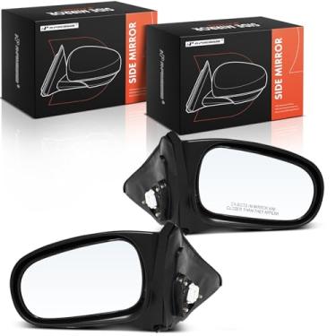 Imagem de A-Premium Par (2) espelhos retrovisores elétricos do lado do motorista e do passageiro - compatível com Honda Civic 1996 1997 1998 1999 2000 - Espelho retrovisor externo externo preto dobrável manual