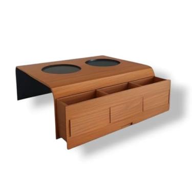 Imagem de Kit 2 Unidades - Porta Copos de Sofá Articulado em MDF(1unidad port controle nogueira)