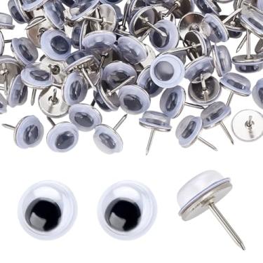 Imagem de PH PandaHall 100 peças de tachas pretas para polegar, alfinetes de pressão para olhos arregalados, alfinetes de parede criativos, tachas decorativas de 10 mm, tachinhas decorativas de 10 mm, quadro de