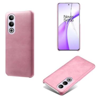 Imagem de Capa para Oneplus Ace 3V,Proteção contra quedas,Casca de volta de cor sólida simples,Design de couro de imitação de plástico-Pink