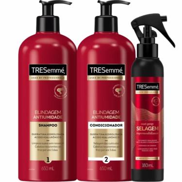 Imagem de Kit Shampoo + Condicionador + Coat Spray Tresemmé Blindagem Antiumidade