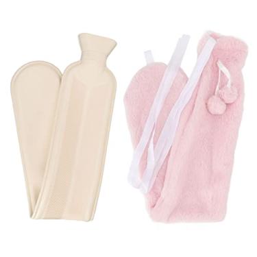 Imagem de Grcfumo Bamasão de água quente de borracha, bolsa de água quente mais quente da cintura com cobertura macia para alívio da dor (Pink)