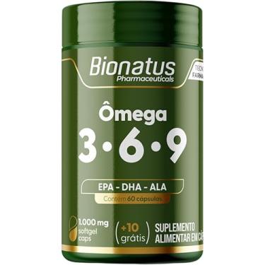 Imagem de Bionatus, Ômega 3 • 6 • 9, Suplemento alimentar, Ômega 3 876mg, Ácido linoléico 662mg, EPA 120mg, DHA 120mg, Ômega 6 0,2g, Ômega 9 0,4g, 70 cápsulas • 35 doses, Verde