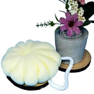 Imagem de Esponja de banho, esponja esfoliante em forma de abóbora, espuma de banho(Creme)