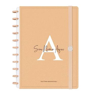 Imagem de Caderno de Disco Inteligente Personalizado Iscool G Moderna Letra Glitter Nude