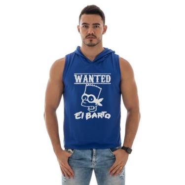 Imagem de Camiseta Regata Com Capuz Esportiva Academia Estampa Personagem desenh