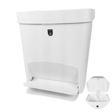 Imagem de Lixeira 15 Litros Grande Com Tampa Pedal Plástica Cozinha Branco - Gambrage 403170 Crippa