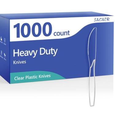 Imagem de Facas de plástico SACATR Heavy Duty 1000 unidades sem BPA transparente