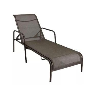 Imagem de Espreguiçadeira Modelo Sling Em Tela E Alumínio Marrom - Nossa Kasa
