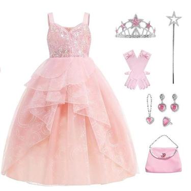 Imagem de Vestido Costume Wicked Glinda para meninas Pink Witch 11-12 anos - WYB