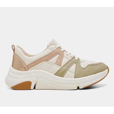 Imagem de Tenis Feminino Modare Sneaker 7401.102, 36, Branco off, Verde, Bege