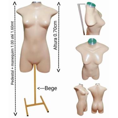 Imagem de Manequim feminino adulto (Meio corpo modelo jo N.36) bege com tampa pr