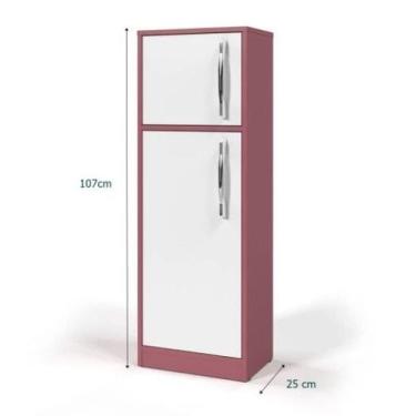 Imagem de Refrigerador Diana em MDF Branco/Rosa - Ofertamo