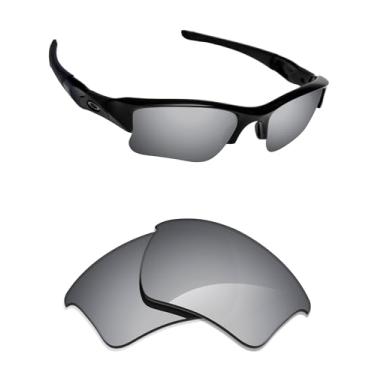 Imagem de Alphax Lentes de reposição polarizadas para óculos de sol Oakley Flak Jacket XLJ OO9009 - Opções, Titânio prateado espelhado