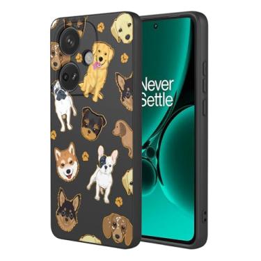 Imagem de HTXWXJC Capa de telefone para OnePlus Nord CE3, Oppo K11 5G CPH2569 capa à prova de choque flexível bumper TPU capa macia padrão cão capa de telefone para OnePlus Nord CE3 Black Dog