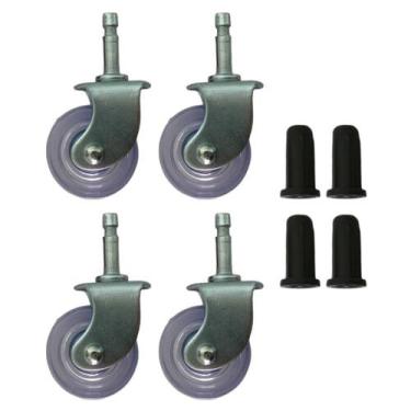 Imagem de (4pçs) Rodizio Fixo Pino 6mm + Bucha 10mm Roda 32mm Incolor - ABCMAIOR