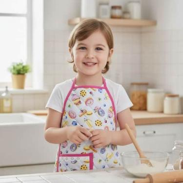 Imagem de Avental Infantil de Cozinha Estampado Impermeável Kids - Mava Enxovais