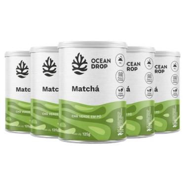 Imagem de Kit 5 Matchá em pó Chá Verde Ocean Drop Vegano 125g