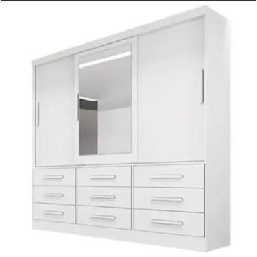 Imagem de GuardaRoupa Athenas 3 Portas 9 Gavetas Bianchi Branco Bianchi moveis