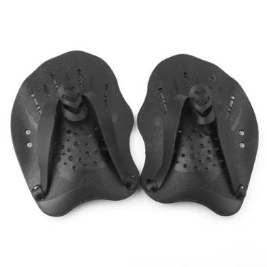 Imagem de Pás de natação hidrodinâmicas para treinamento de força – Pás de mão ergonômicas de PVC para natação de colo e resistência à água, preto