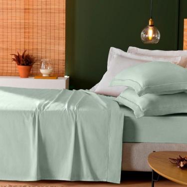 Imagem de Jogo De Cama 300 Fios Treccenti 100% Algodão Appel Chá Verde - King