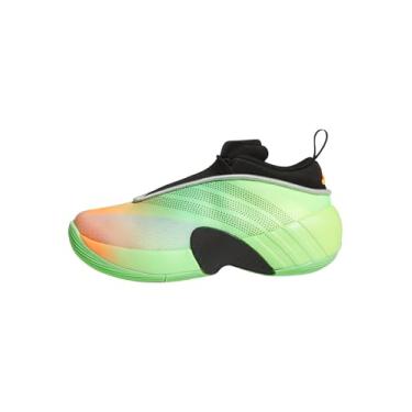 Imagem de adidas Tênis de basquete unissex infantil D.o.n. Issue 7, Lime Burst/preto/laranja gritando, 4 Big Kid