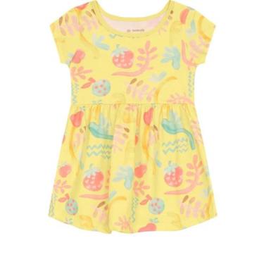 Imagem de Vestido infantil menina de morango Brandili - 1, 2, Amarelo