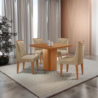 Imagem de Mesa De Jantar Eloise Canto Copo 4 Cadeiras Isadora Moderna Turim 07/
