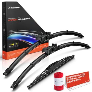 Imagem de A-Premium Lâminas de limpador de para-brisa com indicador de desgaste e toalha - Compatível com Land Rover Range Rover Evoque 2012-2019 - Conjunto de lâminas de limpadores dianteiros traseiros para