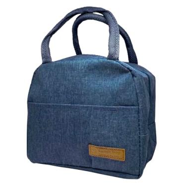 Imagem de Bolsa Térmica de Microfibra, Isolamento Térmico para Alimentos e Bebidas, 22x12x19cm (Azul)