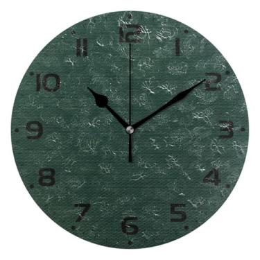 Imagem de JUZIHAI Relógio de parede verde caçador, silencioso, redondo, sem tique-taque, operado por bateria, fácil de ler, relógio decorativo de parede para casa, cozinha, sala de estar, quarto, escritório, 25