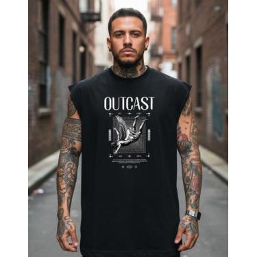 Imagem de Regata Oversized Machao Angel Outcast Algodão Premium Verão - AL7, Pre