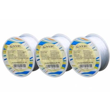 Imagem de Kit Com 3 Rolos de Fio De Nylon - Tamanho - 0,3mm - Fio-dePesca-0,3 - R101 1150m cada para Artesanato, Bijuterias, Costura, Pesca Leve, Encadernação e Projetos DIY