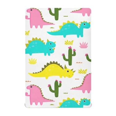 Imagem de SEHANY Lençóis de berço engraçados de dinossauros para meninos e meninas, macio, respirável, elástico, lençol com elástico padrão para bebês de 27 x 99 cm
